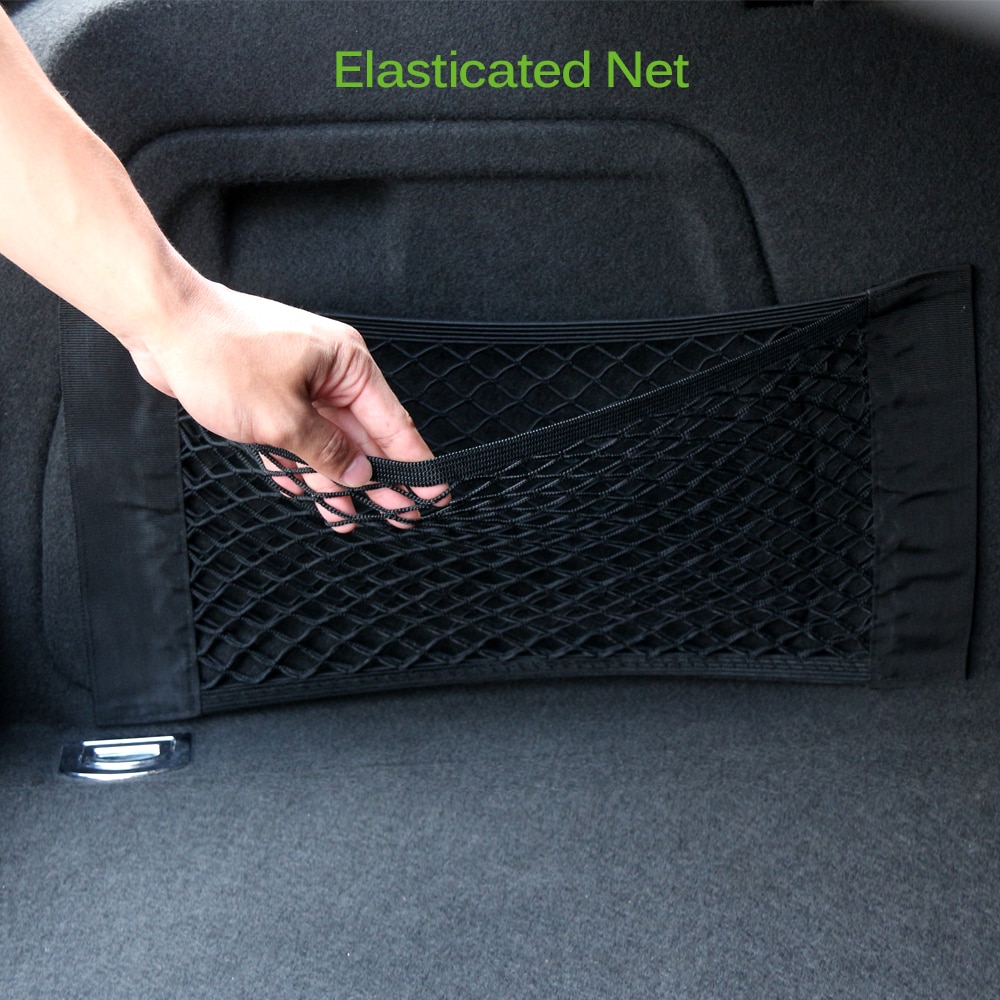 50 cm x 25 cm Car Auto Seat Terug Storage Mesh Netto Zak Auto Magic Plakken Holder Pocket Kofferbak Organizer auto netto opbergtas