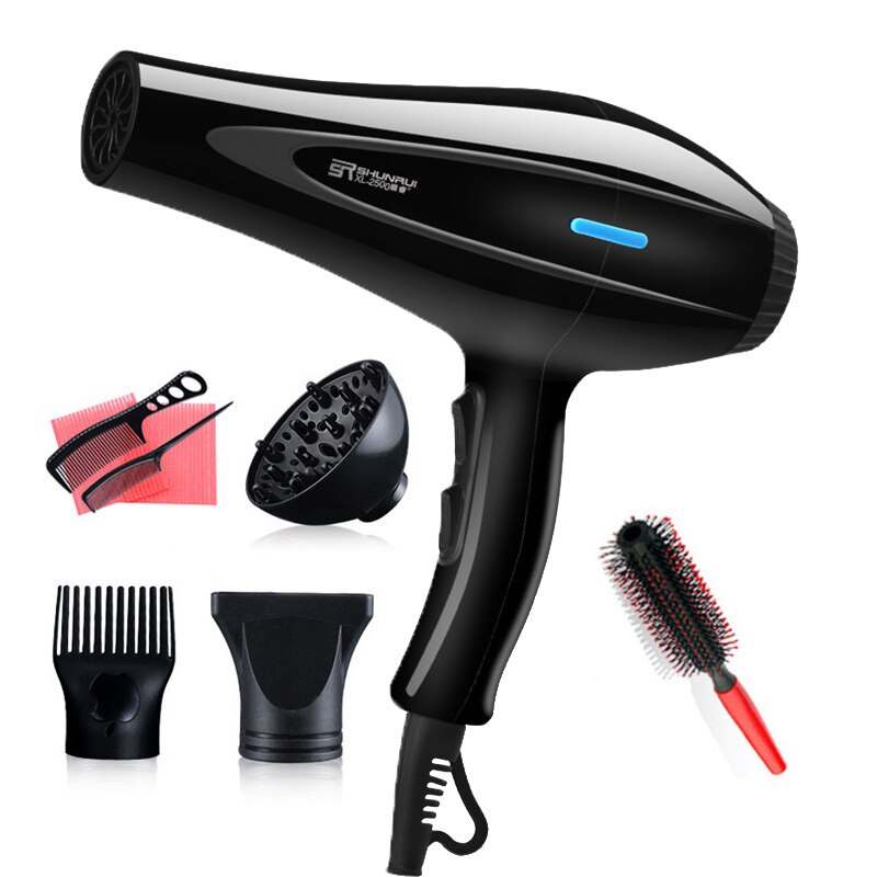 Secador de pelo de 220V con concentrador, difusor para boquillas, peine, cepillo, salón, secador de pelo para el hogar, Herramienta de Peinado, D35: 8 in 1