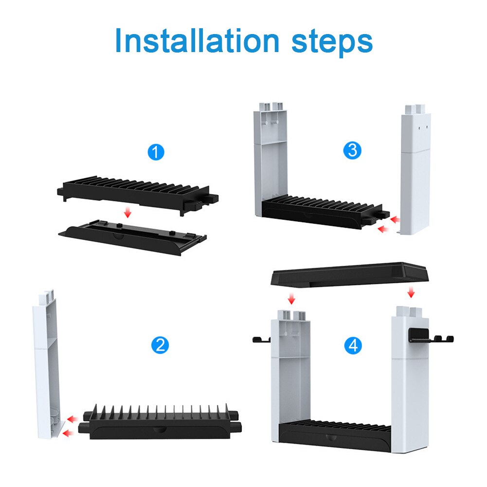 Multifunktionale aufbewahrungshalterung, passend für switch-spiele, vertikale kunststoff-disc-halterung, spieleaufbewahrungsständer, gaming-zubehörregal