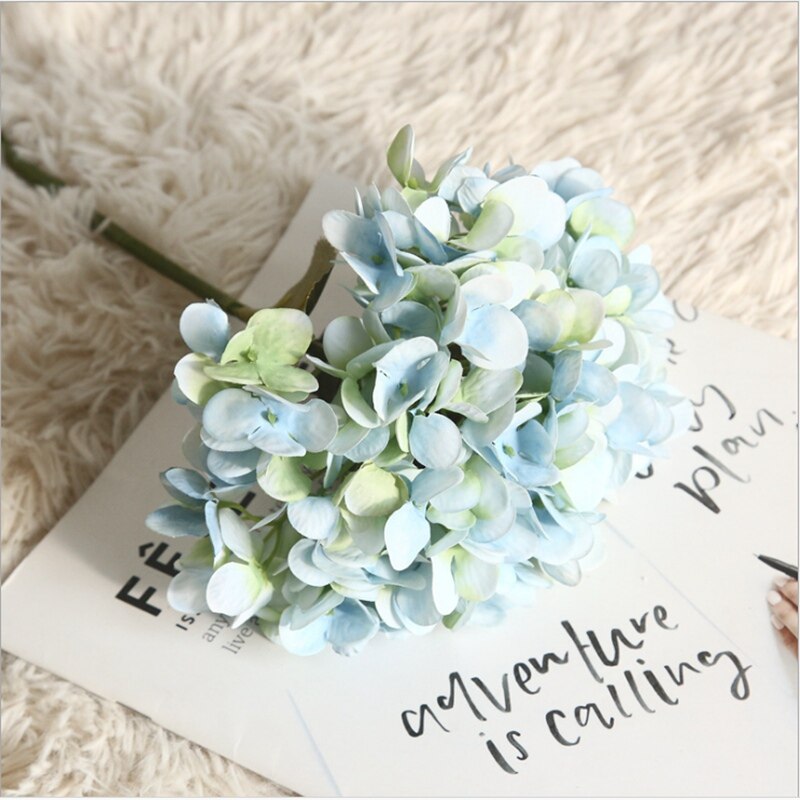 5 kunstige hortensia buketter bryllupsdekorasjon blomster hjem diy innendørs møbler blomsteroppsats fotorekvisita jul: 3