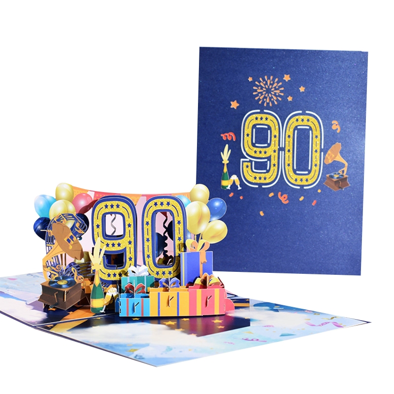3D Pop Up Cards Romantic Anniversary Greeting Card 1st 10/18/20/30/40/100th Anniversary for Valentines Day Wedding All Occasion: 90th