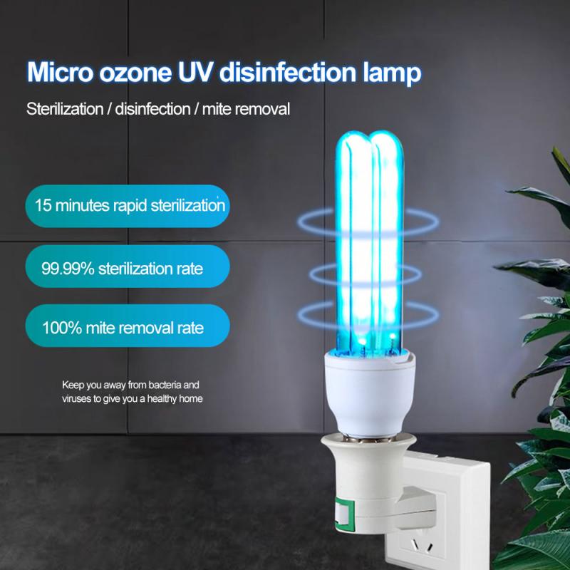 Lámpara de ozono CFL de esterilización Germicida UVC de cuarzo, lámpara ultravioleta UVC E27, Base para desinfectar la lámpara Uv Germicida