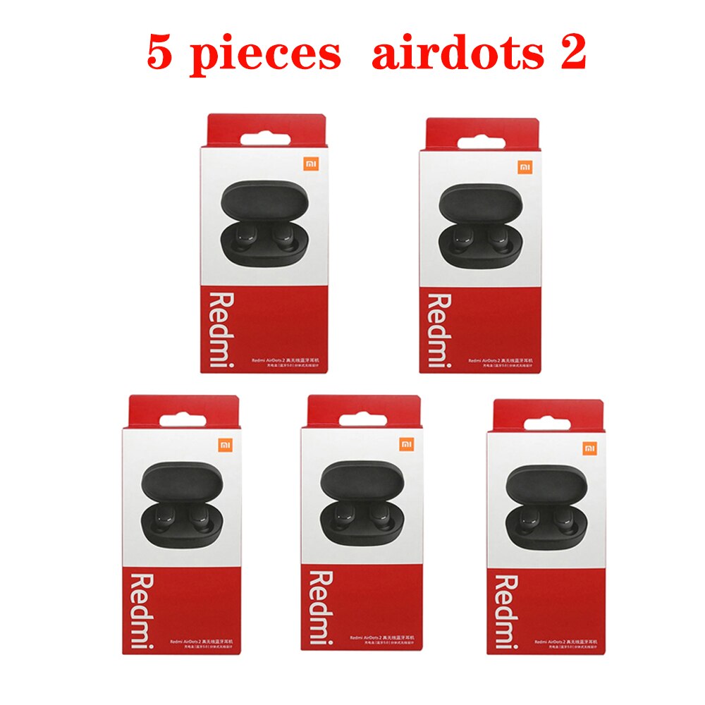 10 kpl/erä alkuperäiset xiaomi redmi airdots 2 tws älykuulokkeet aidot langattomat bluetooth kuulokkeet 5.0 mi aidot langattomat nappikuulokkeet: 5 kpl