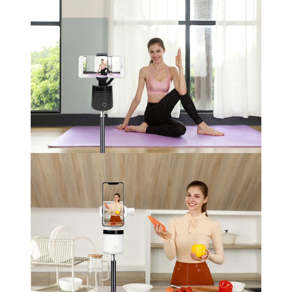 360° Face Tracking Gimbal Stabilizer - Smartphone Holder with Tripod - Bluetooth Remote Control - 1500mAh Battery