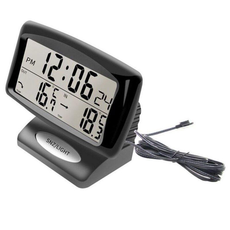 Car Led Thermometer Time Electronic Clock Watch Car Night Light Clock Temperature Display Car Interior Products Luminous Auto Ac