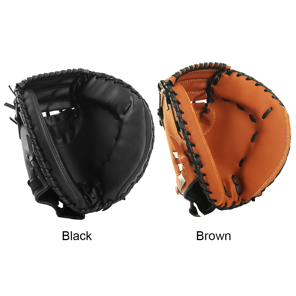Honkbalhandschoen PU-leer Honkbal Softbal Catcher Dikker softbalhandschoen Slijtvaste Catcher Mitt voor jeugdvolwassenen Oefenen
