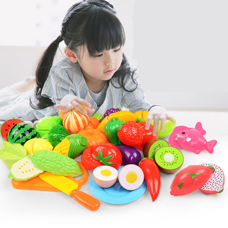 children kitchen toys Plastic fruits and vegetables toys cutting veget fruit toy Pretend Play food pizza kitchen kids toys