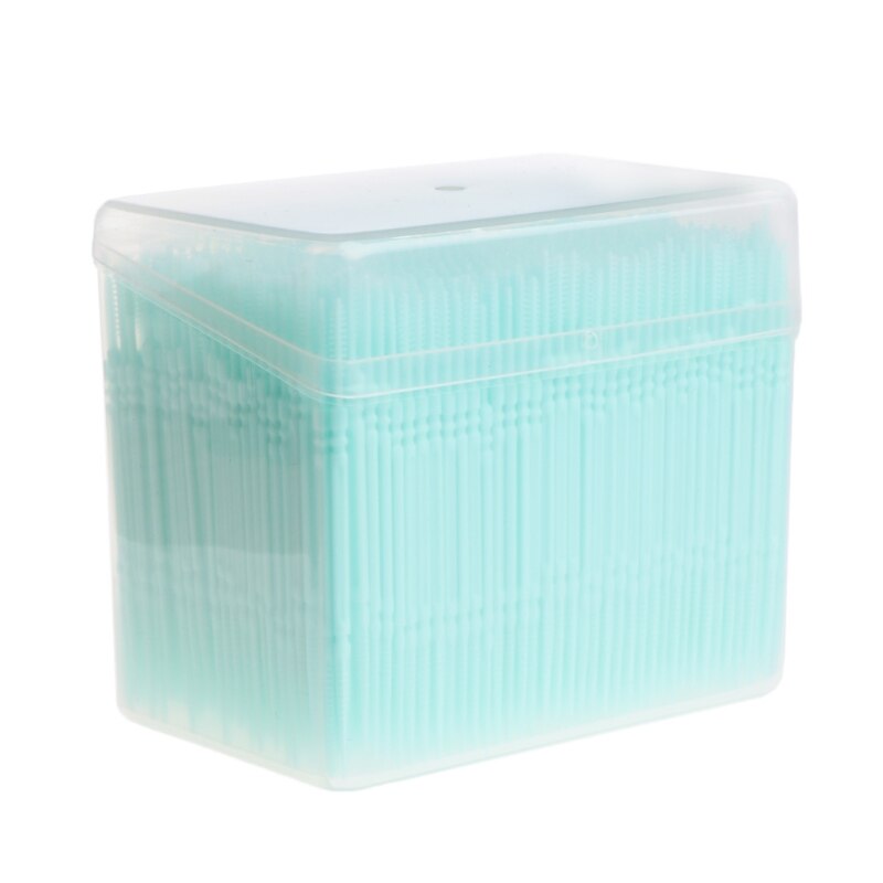 1100 pièces/boîte 6.5cm Double tête dents nettoyage brosse bâton fil dentaire cure-dents doux dentaire fil dentaire alimentaire PP: green