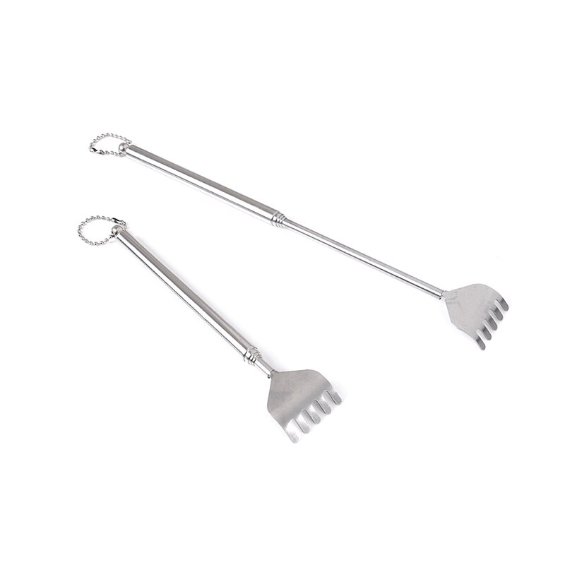 Portable Adjustable Size Telescopic Back Scratcher Itch Stainless Steel Telescopic Pen Clip Scratch Massage Tool 1pcs
