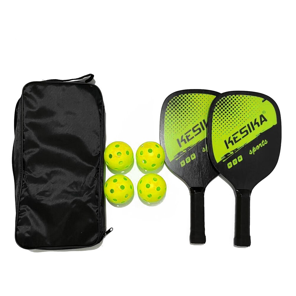 Pickleball Paddle Set Pickleball Rackets Bal Set 2 Rackets &amp; Amp 4 Pickleball Ballen Met Draagtas Voor Mannen Vrouwen: green