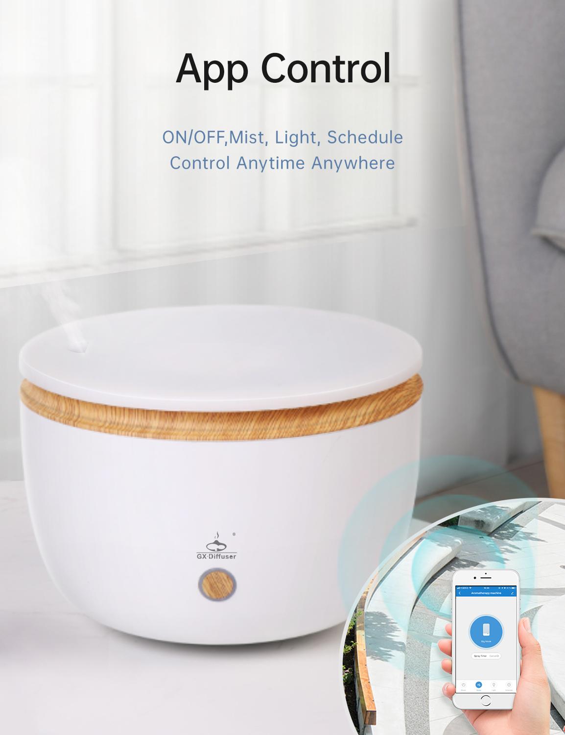 Gxdyfuzor inteligentny dyfuzor olejków eterycznych 500ML Alexa rozpylacz zapachów ultradźwiękowy nawilżacz powietrza WiFi kontrola aplikacji rozpylacz zapachów