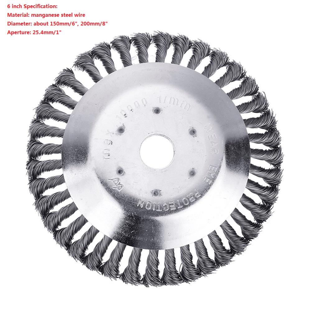 Universal Lawn Mower Grass Trimmer Head Twist Knot Brush Cutter Mower Steel Wire Wheel Brush Disc Garden Tools for Lawn Mower: 6Inch B