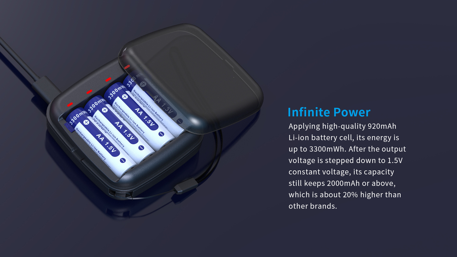 Xtar 4/8 pces aa bateria 1.5v 3300mwh bateria recarregável baterias de íon-lítio 1.5v 2a estável forte potência 2.3h carregamento rápido