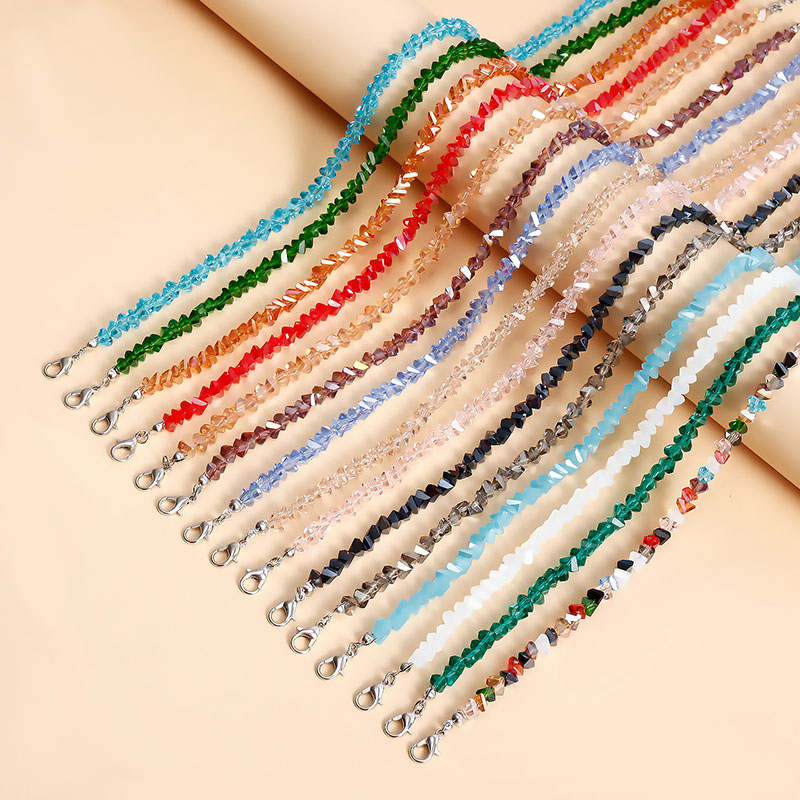 Gargantilla de cuentas irregulares de cristal de corte múltiple coreano para mujer, Collar de hueso Vintage transparente, joyería de cuello de