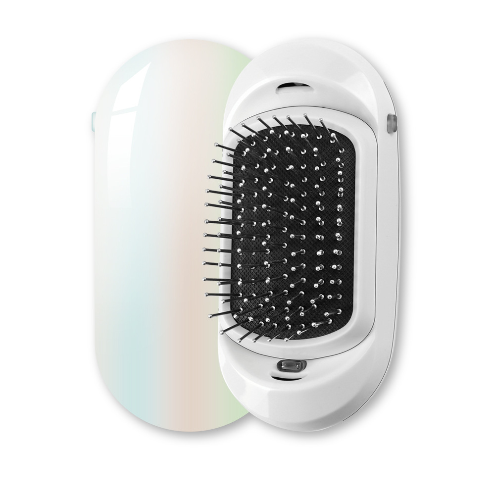 Ionic Hair Brush Portable Electric Hairbrush Anti Static Magic Negative Ion Hair Massage Comb No More Frizz Scalp Massager: Colorful