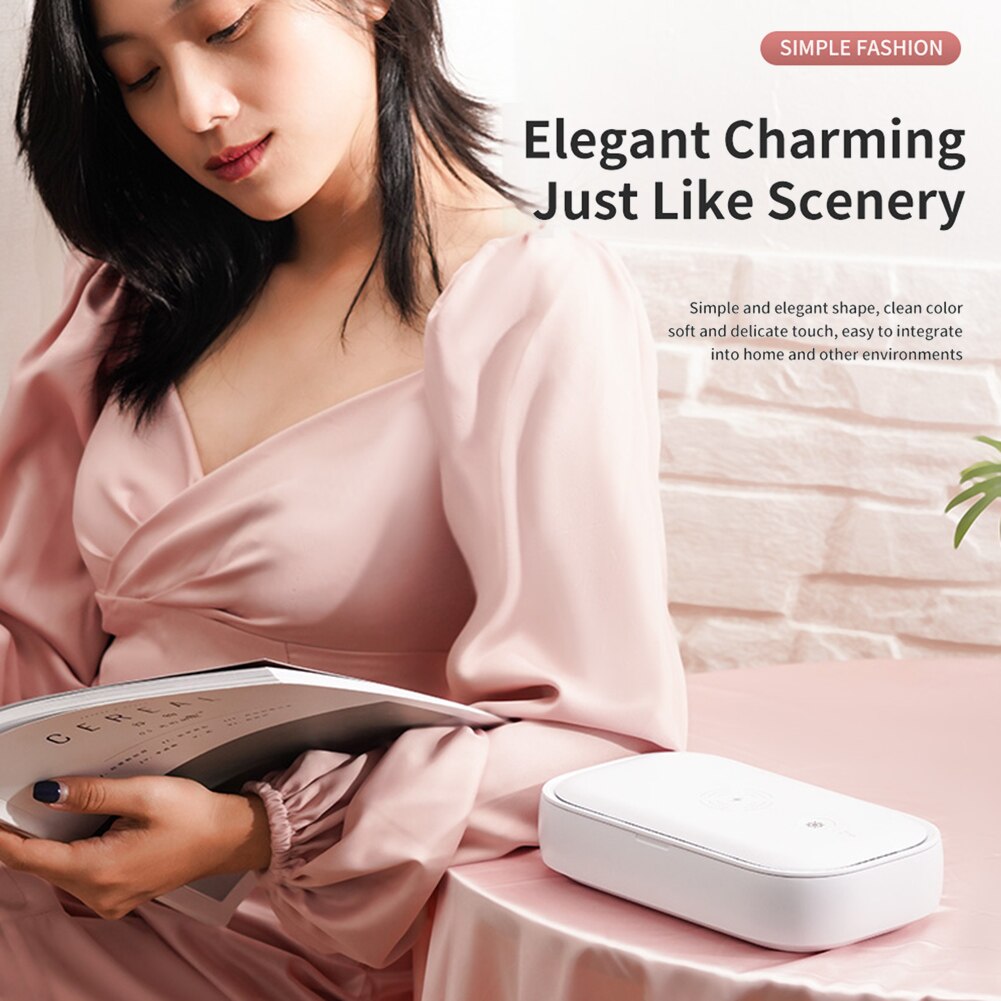 Portable UV Sterilizer Box LED Wireless Charger Disinfection Cabinet Mask Ultraviolet Cleaning Germicidal Sterilization Case