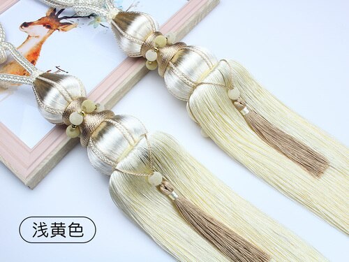Gordijn Bandage Gordijn Kwastje Eenvoudige Moderne Opslag Gordijn Touw Haak Bandage Lace-Up Trekkoord Decoratieve Ballen: Licht Geel