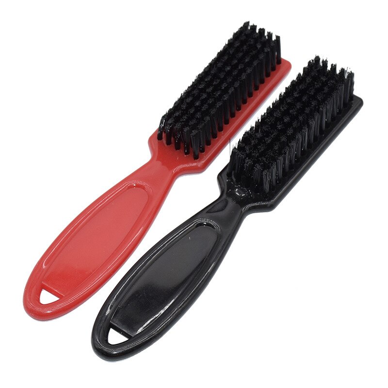Cepillo de limpieza con forma de cabeza de aceite para peluquería, peine con tijeras, 1 y 2 unidades: Black and Red