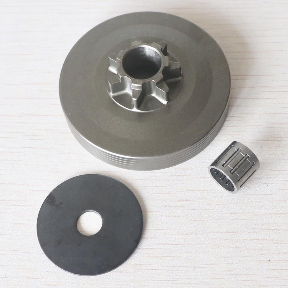 Clutch Drum with rim one body &amp; Clutch washer &amp; needle bearing Fit for Chinese chainsaw 4500 5200 5800