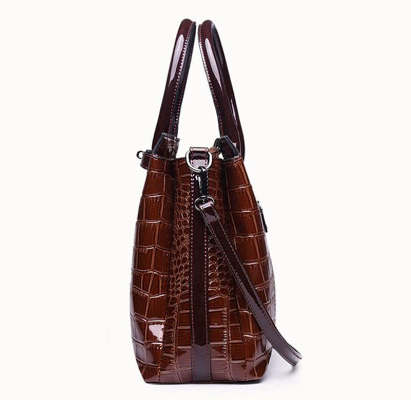 Bolso de mano con estampado de cocodrilo para mujer, bandolera con hebilla, de gran capacidad, a la ,