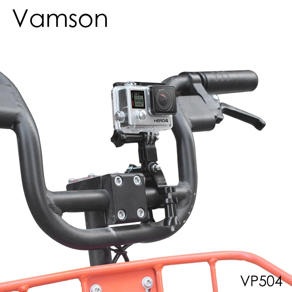 Vamson Voor Go Pro Accessoires Bike Motorcycle Stuur Pole Mount Voor Gopro Hero 8 7 6 5 4 Voor Sjcam mijia Voor Yi 4K VP504