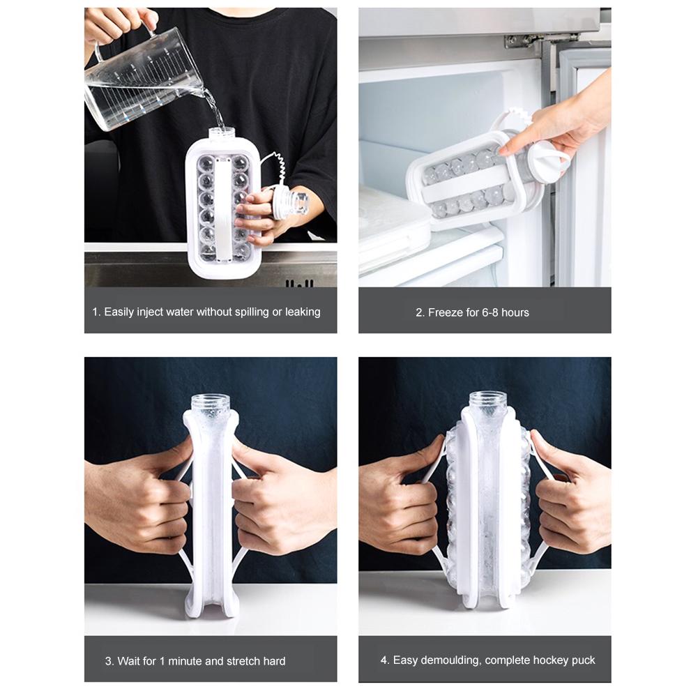 Wonderlife Ice Ball Maker Kettle 2-in-1 Portable Ice Kettle Ice Cubic Maker Container With Lid For Cocktail Ice Coffee Ice