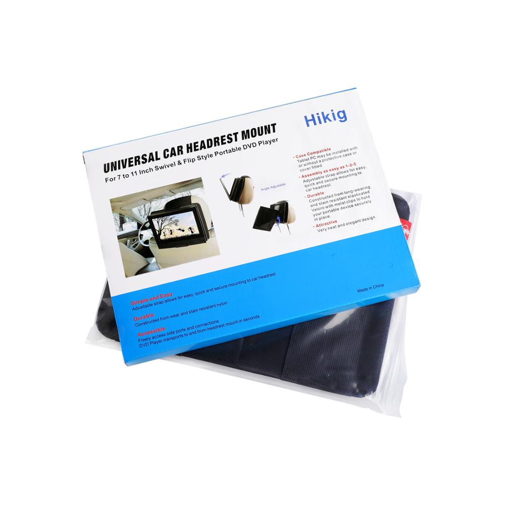 Car Headrest Mount Holder for 7 Inch to 11 Inch Swivel and Flip Style Portable DVD Players - Adjustable Angle and Rotate Screen