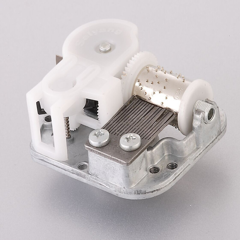 Music Box Movement 18 Tones Hand Cranked Clockwork Music Box with Screws Mini with Key