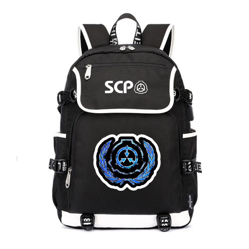 Special Containment Procedures Foundation SCP Backpack Unisex Laptop Shoulder Bags Teens Kids Travel Bags School Bag Bookbag: 3 Black