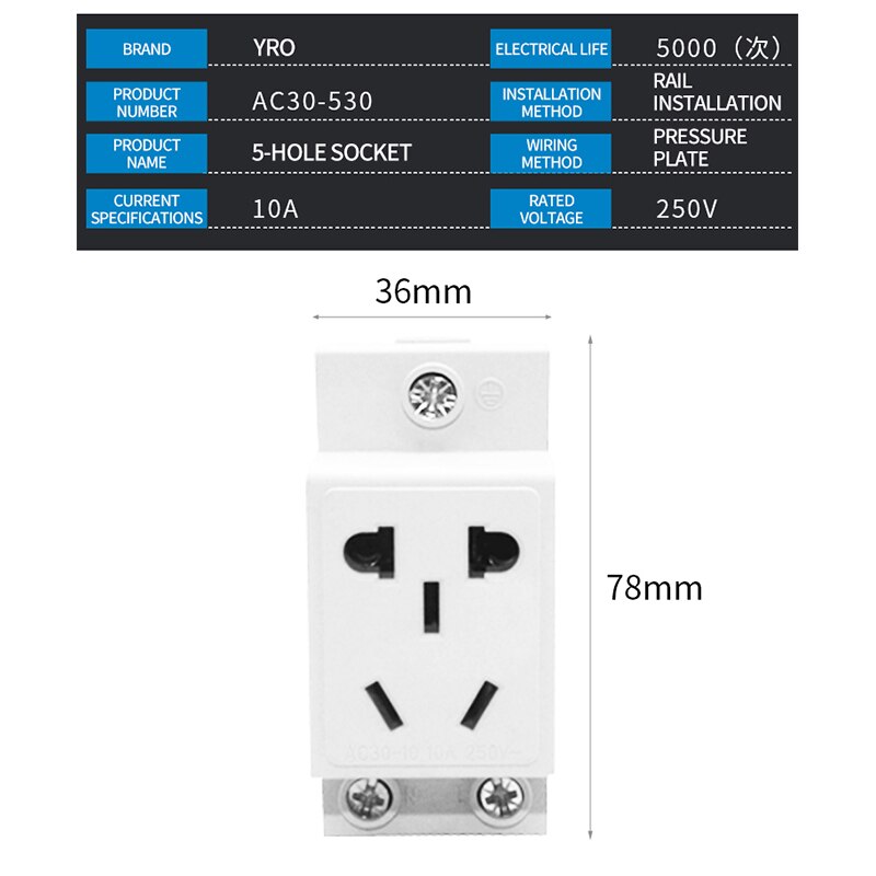 AC30 35mm montaje en carril DIN alimentación de CA 10A 16A 25A 250V 440V 2/3/4/5 Pin enchufe Modular tipo UE AU: Rojo