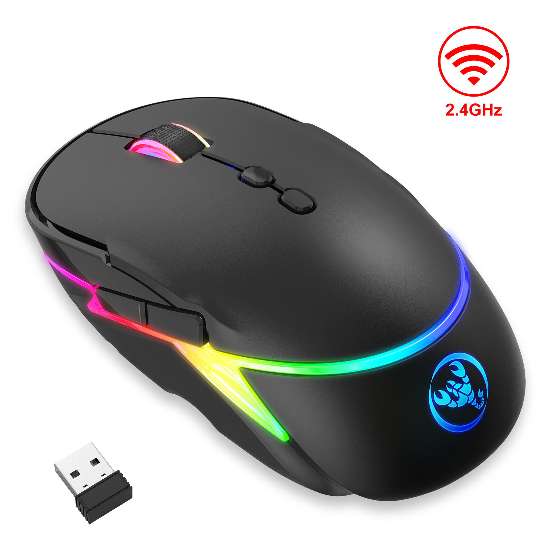 Draadloze Muis Bluetooth Rgb Oplaadbare Muis Draadloze Computer Stille Mause Led Backlit Ergonomisch Gaming Mouse Voor Laptop Pc