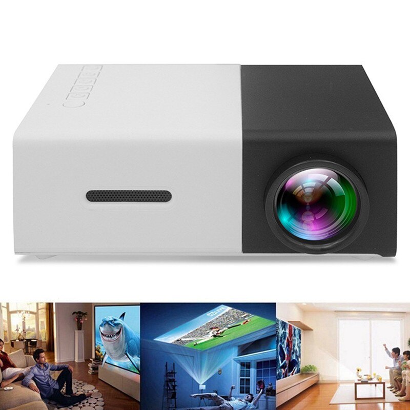 Mini Projector YG300 Huishoudelijke LCD Projector 4K Full HD 12V 1080P voor Home Media Player met US/AU/EU/UKPlug