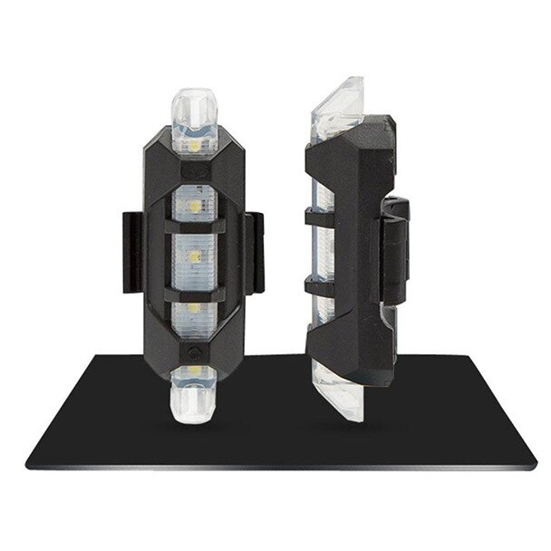 Fiets Licht Led Achterlicht Achterlichten Fietsen 5 Led Usb Oplaadbare Bike Staart Waarschuwingslampje Achter Veiligheid: WH