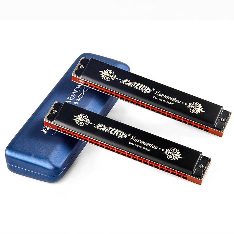 Easttop Tremolo T2406K 24 Gaten Harmonica Tremolo Harmonica, Mondharmonica Zwarte Verf Grandado