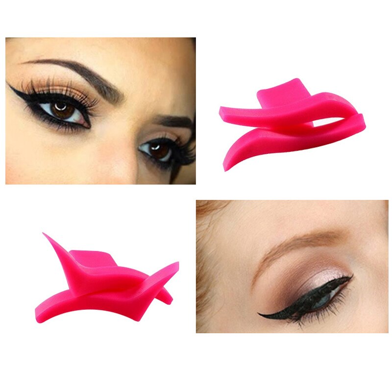 Timbres à ailes pour Eyeliner, modèles de pochoirs, faciles à maquiller, brosse, outil , 2 pièces/1 paire