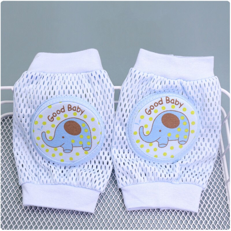 Bébé genou protecteur fille garçon coude ramper coussinets bambins bébé coussinets de sécurité maille respirant maille jambe garde genouillère pour les enfants: ElephantBlue