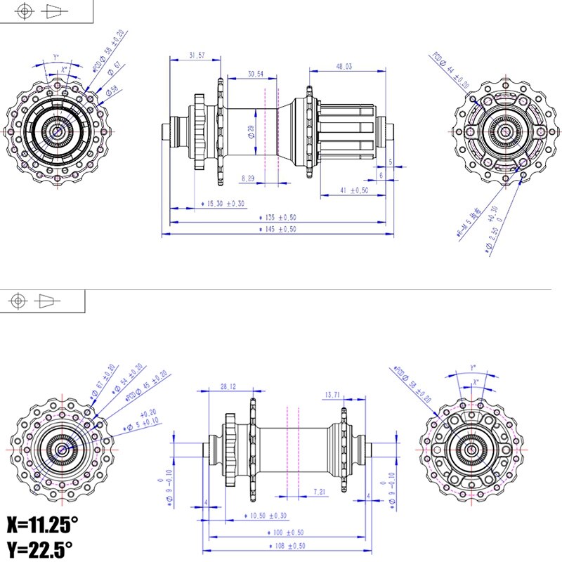 ARC MT006 Bicycle Hubs Sealed Bearing 4 Bearings 4 Pawls QR 100X9 135X10MM Set MTB Mountain Bike Hub 36 Holes Disc Brake Black