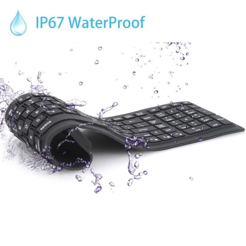 Gummi Silikon Drahtlose Bluetooth-kompatibel Tastatur Faltbare flexibel rollen hoch Stille für iOS Android PC Tablette