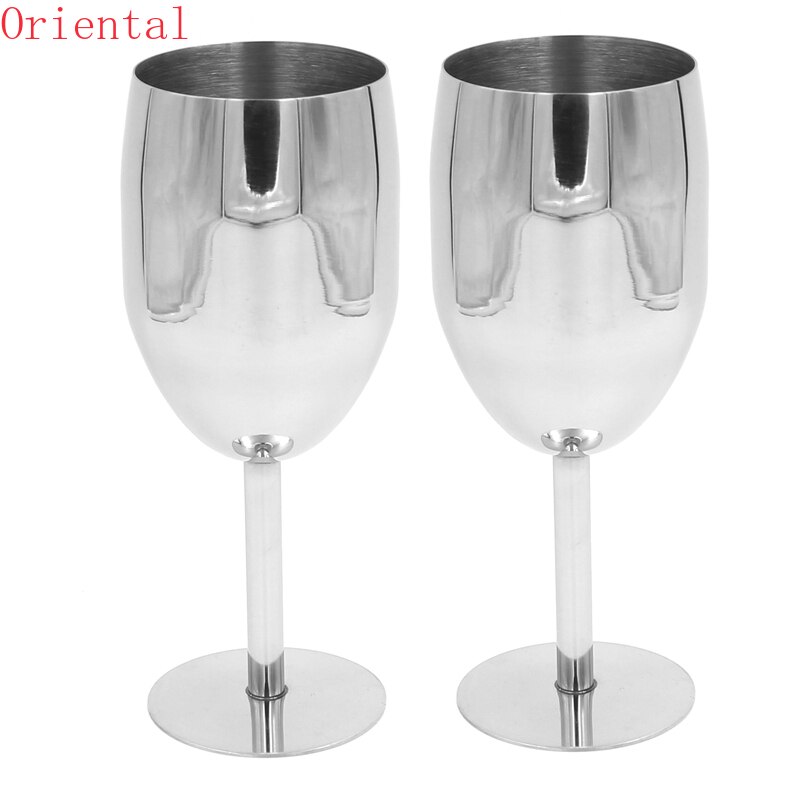 2 Stuks Wijnglazen Rvs 18/8 Metalen Wijnglas Bar Wijn Glas Champagne Cocktail Drinken Cup Charms Feestartikelen