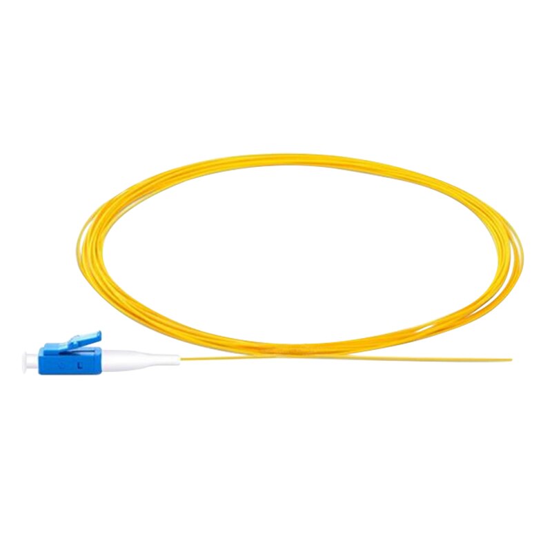 3m 10pcs/Package Single Joint LC UPC Fiber Pigtail Simplex 9/125 Single Mode Fiber Optic Pigtail G652D 0.9mm Yellow PVC Jacket