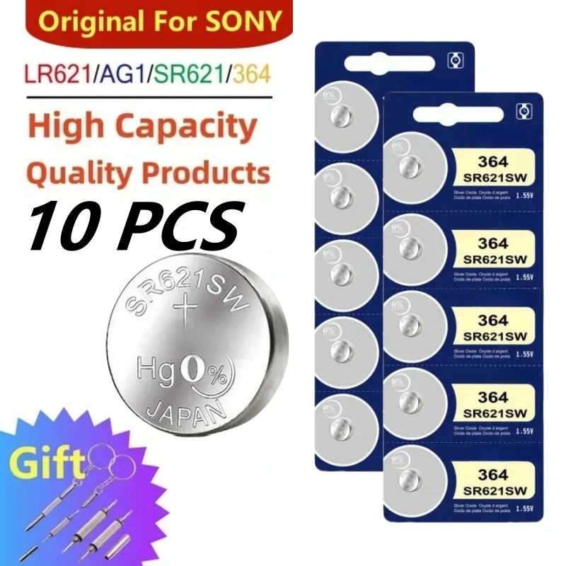 Oryginał dla SONY 364 SR621SW bateria 1,55 V baterie guzikowe robić zegarków zabawki zdalne baterie monetowe: Złota