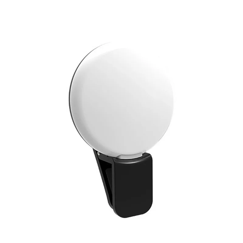 Handy LED Selfie Ring Licht Tragbare Mini Langlebig Praktische Drei Stoppen Dimmen Kreis Fotografie Clip Füllen Licht: Black