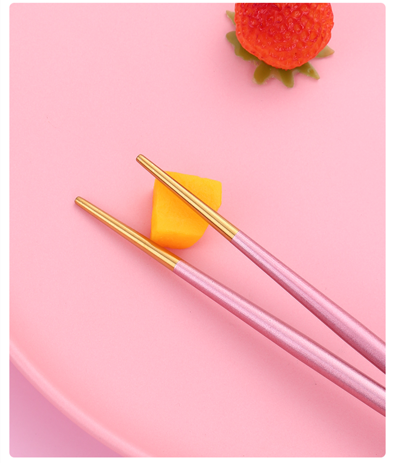 Stainless Steel Chopsticks Set 5pair Japanese Chop Sticks Multi Color Metal Chopsticks Reusable Food Sticks Sushi Hashi Baguette