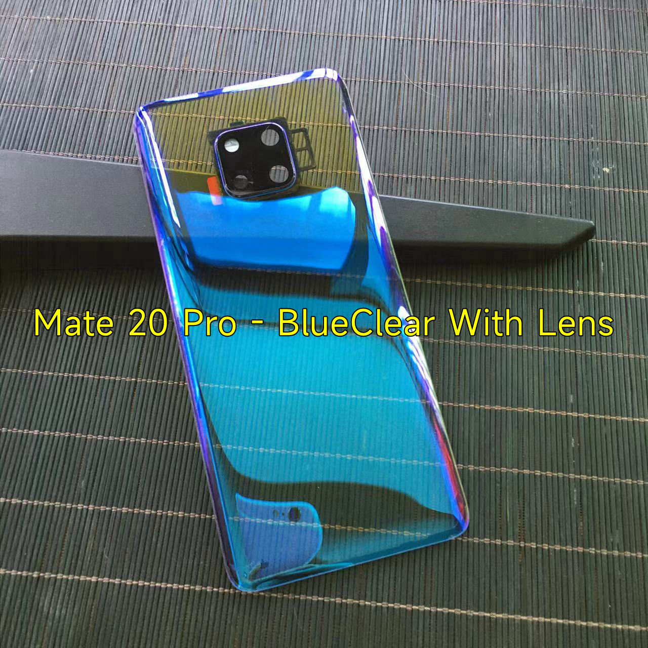 Clear Back Cover For Huawei Mate 20X 20 Pro Battery Door Panel Rear Housing Case With Camera Lens Replacement+Adhesive Sticker: Blue