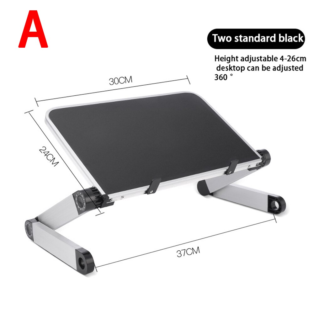 Adjustable Laptop Stand Computer Desk Tablet Notebook Holder Desk Bracket Standing DOM668: Black A