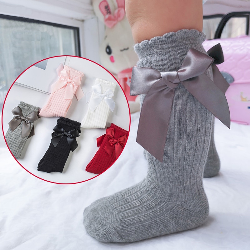 0 zu 4 Jahr kleinkind socken Baumwolle freundlicher spitze Bogen mädchen knie hohe socken Mädchen spitze knie hohe socken Baby baumwolle bogen socken