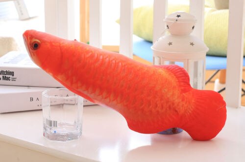 1Pc Cat Pet Chew Toy Cloth Fish Shaped Toys Play Plush Tools: Blue / 30cm