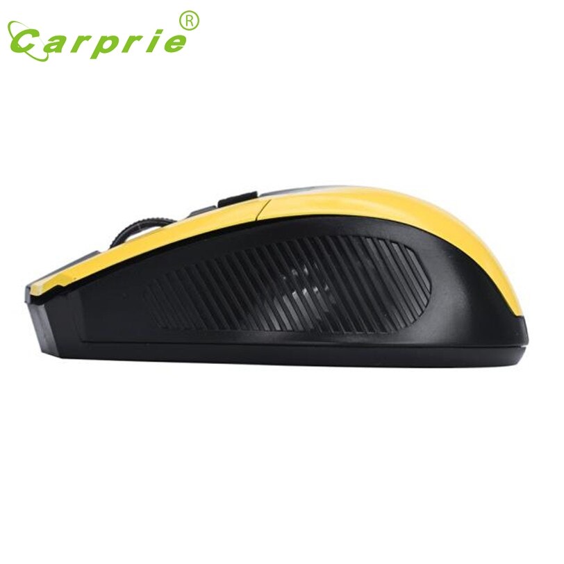 CARPRIE Yellow 2.4GHz Optical Gaming Mouse Cordless USB Receiver PC Computer Wireless Mouse for Laptop QF28
