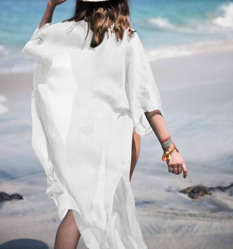 Women's Lace Kimono Cover Up - Lightweight Beach Dress & Poolside Wrap - View #3