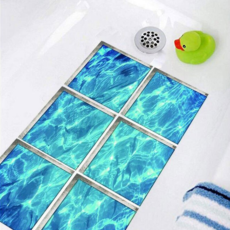 Anti Slip 3D Bad Stickers Waterdichte Zelfklevende Bad Decals Oceaan Badmatten Badkamer Voor Kinderen Badmatten Badkamer decor